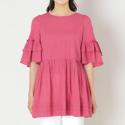 ウェーブローン スリーブフリルチュニック | TO BE CHIC (Women