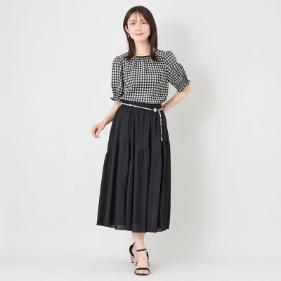 シアーギンガム フロントギャザーブラウス | TO BE CHIC (Women