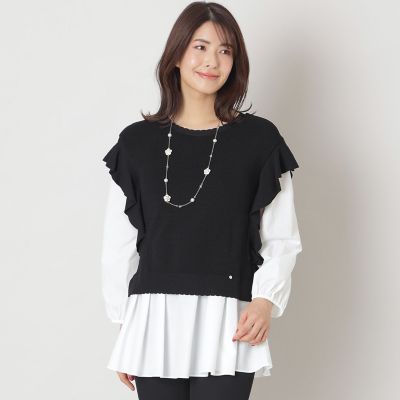 ＜TO BE CHIC (Women)＞タイプライターブラウスレイヤー　ニット