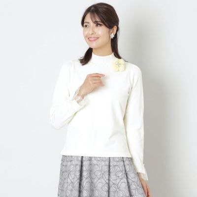 ＜TO BE CHIC (Women)＞レーヨンポリエステル　プルオーバーニット