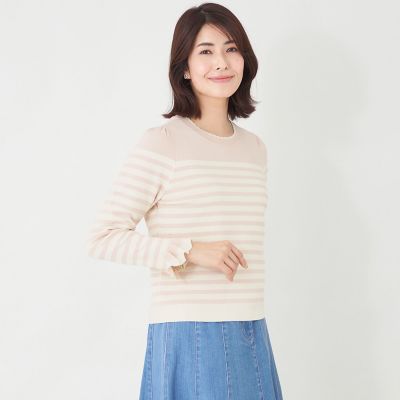 ＜TO BE CHIC (Women)＞スパンコール　ボーダーニット