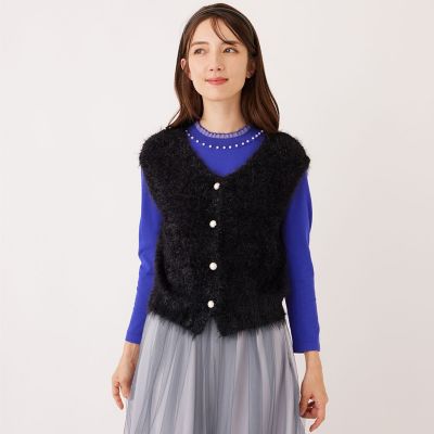 ＜TO BE CHIC (Women)＞フェザーミックス　２ＷＡＹジレ