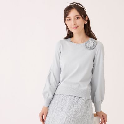 ＜TO BE CHIC (Women)＞ニットコサージュ　プルオーバー