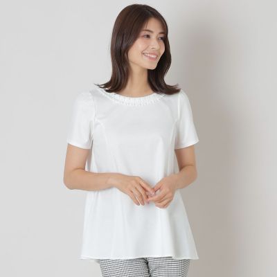 タックリボン＆ビジューネック チュニック | TO BE CHIC (Women