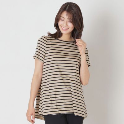 ＜TO BE CHIC (Women)＞バックリボン　ボーダーチュニック