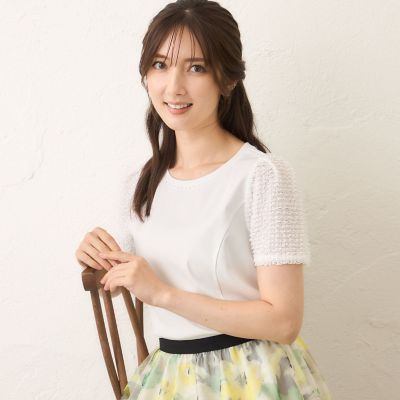 ＜TO BE CHIC (Women)＞コマフリル　カットソーコンビプルオーバー