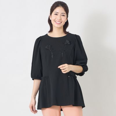 ＜TO BE CHIC (Women)＞チューリップモチーフ　ペプラムチュニック