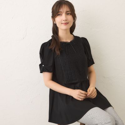 ＜TO BE CHIC (Women)＞コマフリル　カットソーコンビチュニック