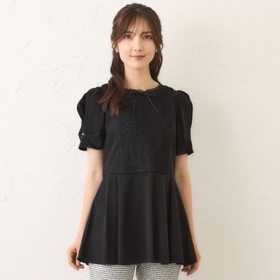 TO BE CHIC コマフリル　カットソー　チュニック　トゥービーシック コマフリル カットソーコンビチュニック | TO BE CHIC (Women)/トゥー