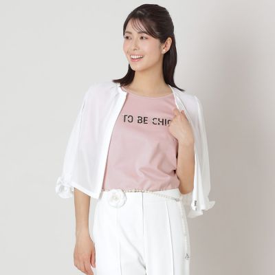 ＜TO BE CHIC (Women)＞ビジューロゴ　カットソー