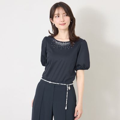 ビジュー＆ホットフィックス カットソー | TO BE CHIC (Women)/トゥー