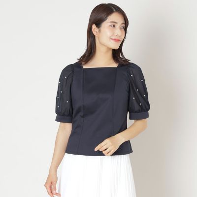 ＜TO BE CHIC (Women)＞ドットパールスリーブ　カットソー