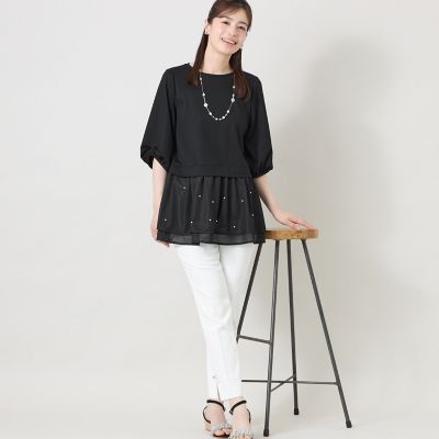 シアーアクセント パールビジューチュニック | TO BE CHIC (Women
