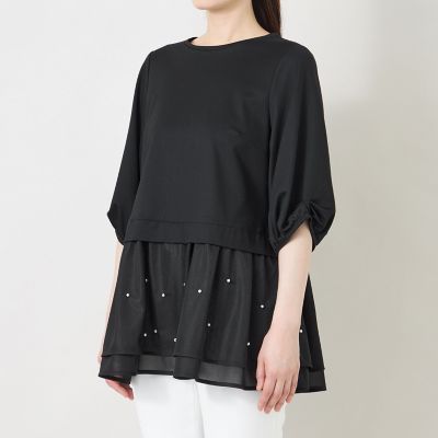 トゥービーシック　ビジュー　チュニック　40 シアーアクセント パールビジューチュニック | TO BE CHIC (Women