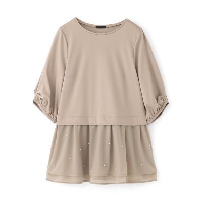 トゥービーシック　ビジュー　チュニック　40 シアーアクセント パールビジューチュニック | TO BE CHIC (Women