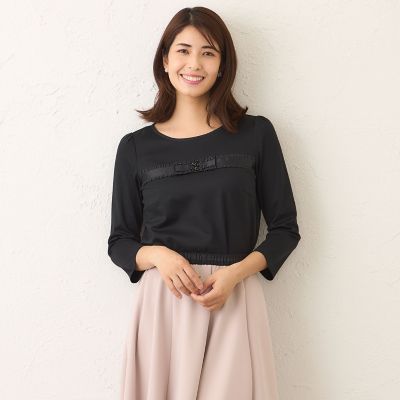 ＜TO BE CHIC (Women)＞リボンモチーフファンシーカットソー