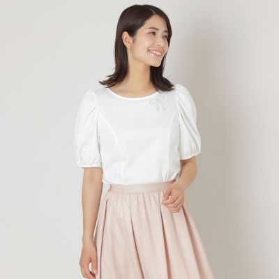 ＜TO BE CHIC (Women)＞リボンネック　プルオーバーカットソー