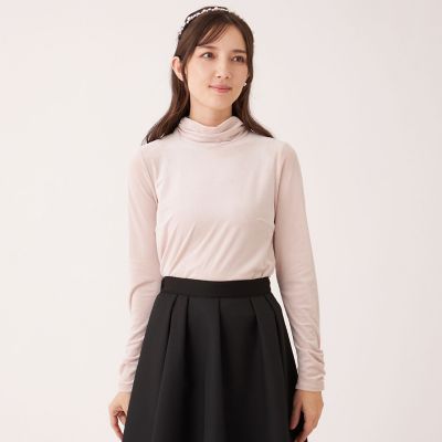 ＜TO BE CHIC (Women)＞シアーベロア　ハイネックカットソー