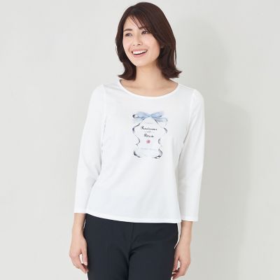 ＜TO BE CHIC (Women)＞リボンフレームモチーフ　カットソー