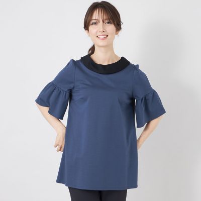 ハイゲージコットン デザインネックチュニック | TO BE CHIC (Women