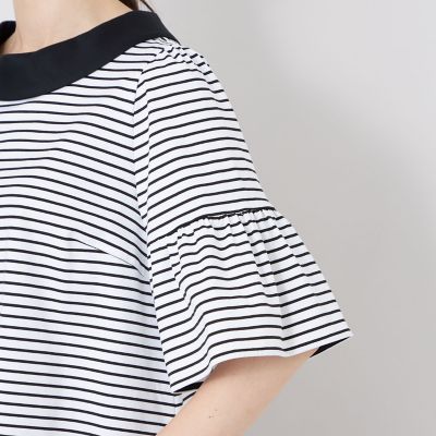 TOBECHIC♡ バックリボン ボーダーチュニック♡新品未使用 デザインネック ボーダーチュニック | TO BE CHIC (Women)/トゥー ビー