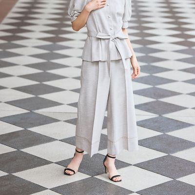 ＜TO BE CHIC (Women)＞リネンライク　ワイドパンツ