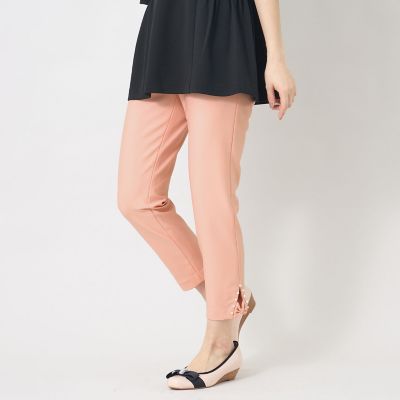 ＜TO BE CHIC (Women)＞サイドスリット　リボンモチーフ　パンツ