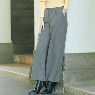 ＜TO BE CHIC (Women)＞ウォームジョーゼット　ワイドパンツ