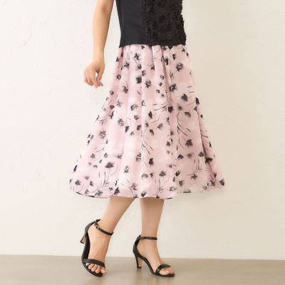 ＜TO BE CHIC (Women)＞ダブルフラワープリント　タックスカート