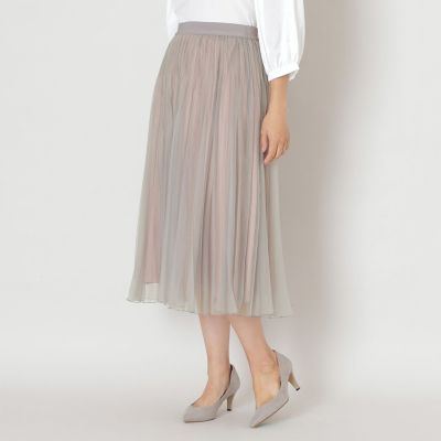 ＜TO BE CHIC (Women)＞【大人百花　掲載】オーガンジープリーツ　スカート