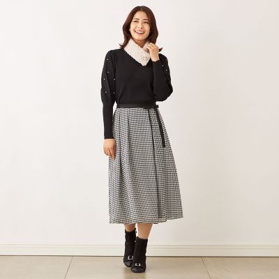 ジョーゼット千鳥 タックスカート | TO BE CHIC (Women)/トゥー ビー