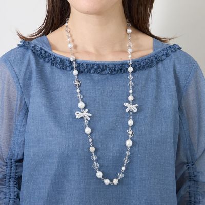 ＜TO BE CHIC (Women)＞リボン＆フラワーネックレス