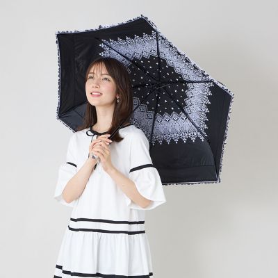 Rady フリルバイカラー日傘【ブラック】 rady フリルバイカラー傘 日傘 Rady フリルバイカラー日傘【ブラック