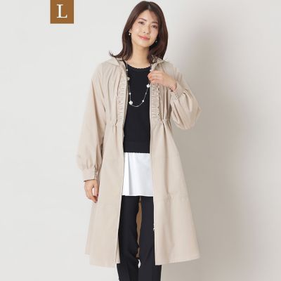＜TO BE CHIC L (Women/大きいサイズ)＞【Ｌ】フーデッドティアード　コート