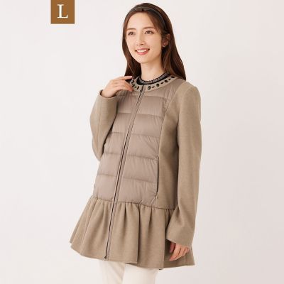 ＜TO BE CHIC L (Women/大きいサイズ)＞【Ｌ】タフタコンビテックメルトン　コート