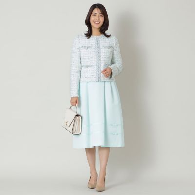 L】フラッグモールツイード ノーカラージャケット | TO BE CHIC L