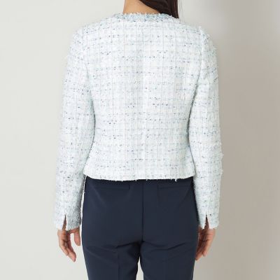 L】フラッグモールツイード ノーカラージャケット | TO BE CHIC L
