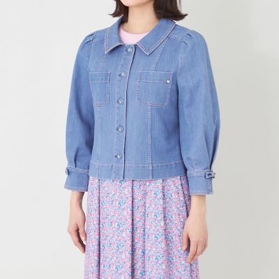 L】エレガンスデニム ステンカラージャケット | TO BE CHIC L (Women