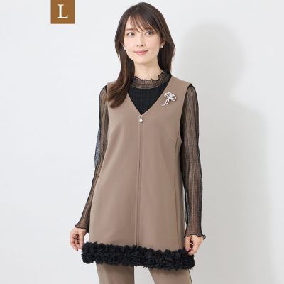 L】マットダンボール ロングフレアジレ | TO BE CHIC L (Women/大きい