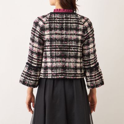 L】ファンシーツイード ノーカラージャケット | TO BE CHIC L (Women