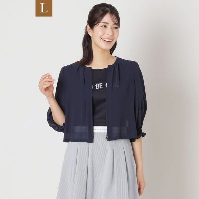 L】ジョーゼット ショートブルゾン | TO BE CHIC L (Women/大きい