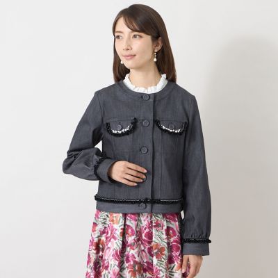L】リュクスストレッチ デザインデニムジャケット | TO BE CHIC L