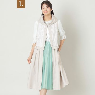 ＜TO BE CHIC L (Women/大きいサイズ)＞【Ｌ】ハイカウントタフタ　マルチＷＡＹジレ