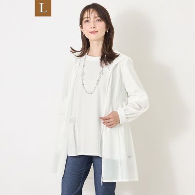 ＜TO BE CHIC L (Women/大きいサイズ)＞【Ｌ】ラッセルエアリー　ロングブルゾン