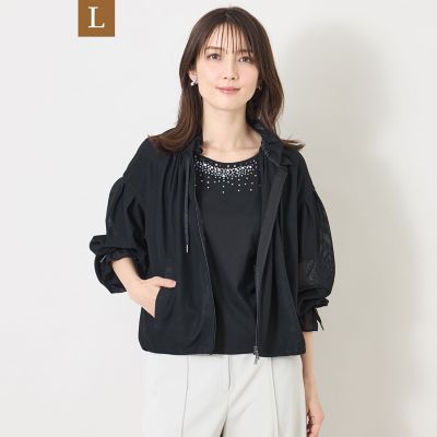 L】ラッセルエアリー フリルショートブルゾン | TO BE CHIC L (Women