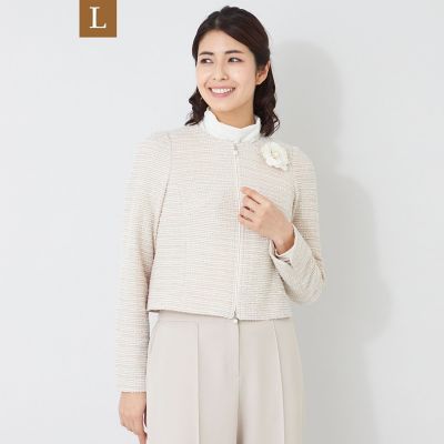 L】MIXツイード ジャケット | TO BE CHIC L (Women/大きいサイズ