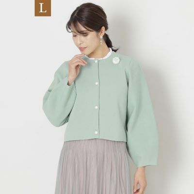 ＜TO BE CHIC L (Women/大きいサイズ)＞【Ｌ】ポリエステルミラノリブ　ニットカーディガン