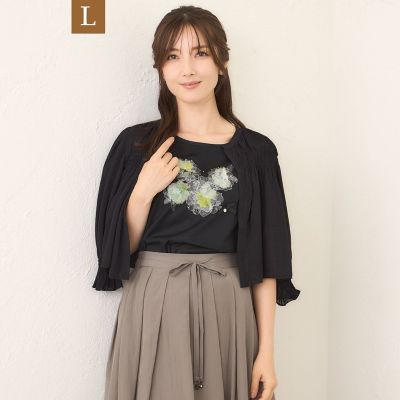 L】シャーリングショート ボレロ | TO BE CHIC L (Women/大きいサイズ