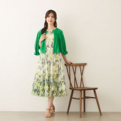 L】シャーリングショート ボレロ | TO BE CHIC L (Women/大きいサイズ