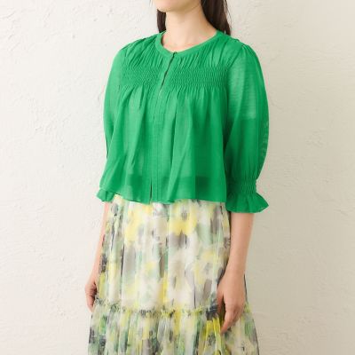 L】シャーリングショート ボレロ | TO BE CHIC L (Women/大きいサイズ